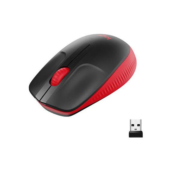 LOGITECH Raton Inalambrico M190 Negro-rojo Ambidiestro