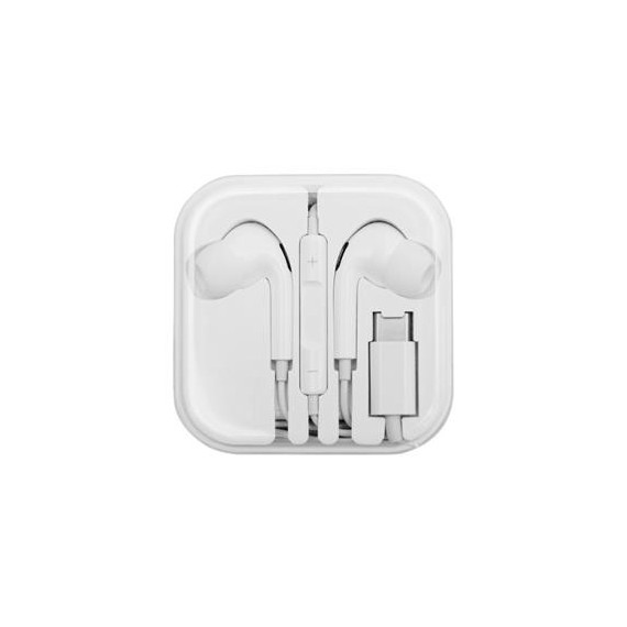 DCU Auricular Estereo Silicona con Microfono y Control Volumen Blanco Tipo C 34151010