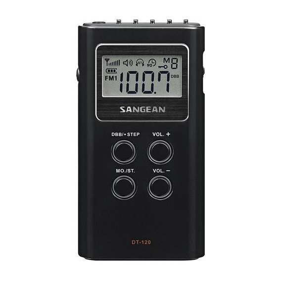 SANGEAN Radio Digital Am/fm DT-120 Negra Funcion Sleep