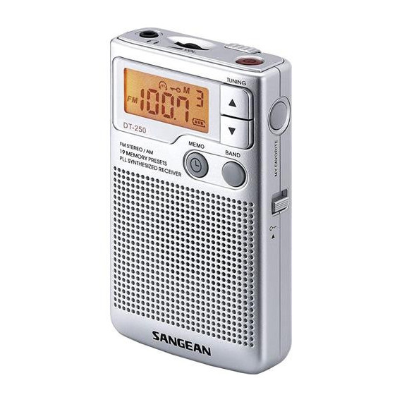 SANGEAN Radio de Bolsillo Digital Am-fm Estereo + Reloj DT-250