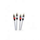 DCU Cable Audio 2X RCA-2XRCA M/m 3MTRS Reforzado Gris 30201240