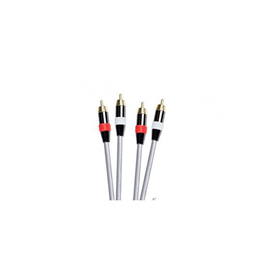 DCU Cable Audio 2X RCA-2XRCA M/m 3MTRS Reforzado Gris 30201240