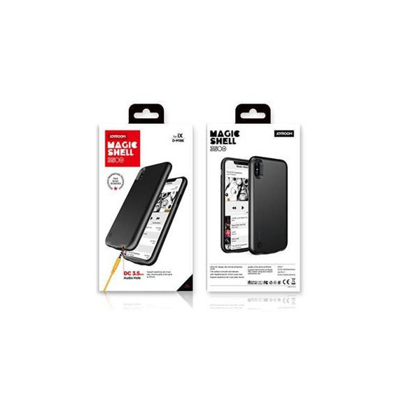 JOYROOM Funda Bateria Iphone X D-M186 Trasera Negra 3500MAH con Salida Audio Jack 3,5MM