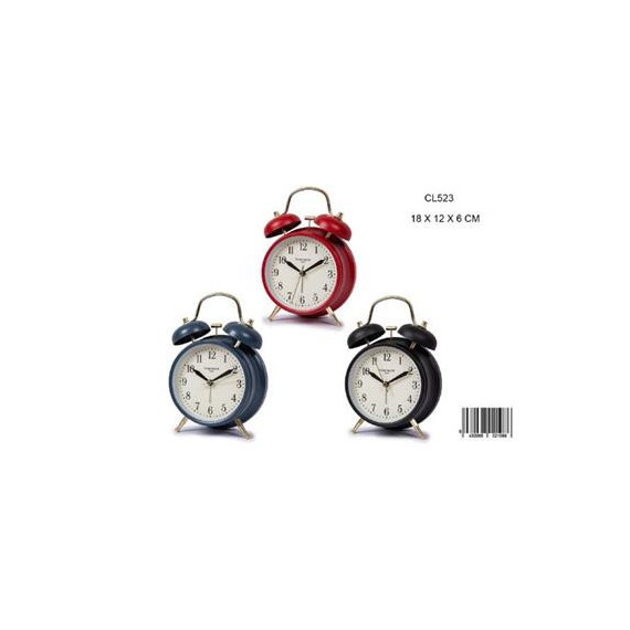 TIMEMARK Despertador Analogico de Campana Mate Varios Colores CL523