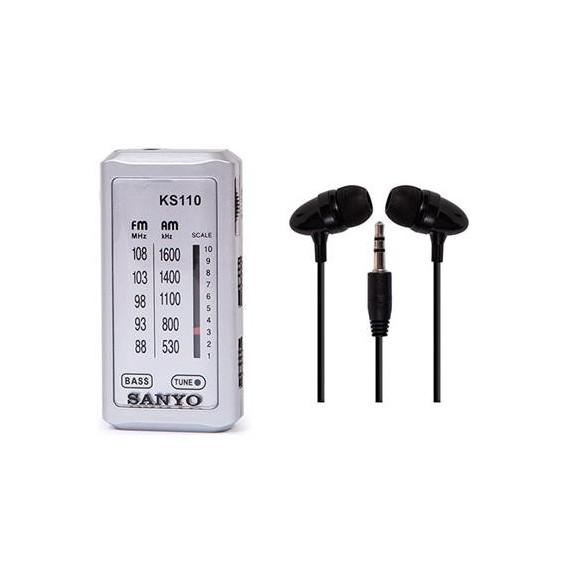 SANYO Radio Analogica Portatil Am/fm KS110 con Auriculares