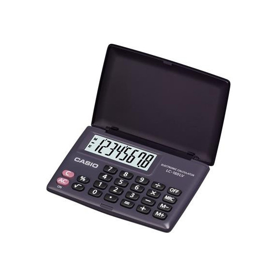 CASIO Calculadora 8 Digitos LC-160LV-BK-W con Tapa Negra - Guanxe Atlantic Marketplace