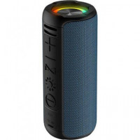 DCU Altavoz Portatil BLUETOOTH 5.0 Azul Resistente Agua con Cable Jack 3.5MM con Luces Led 34156310