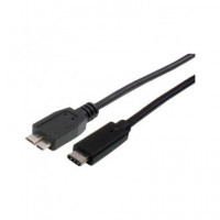 DCU Cable Tipo C 3.1 a Micro USB B 1MTR Negro Toma Ancha 391180