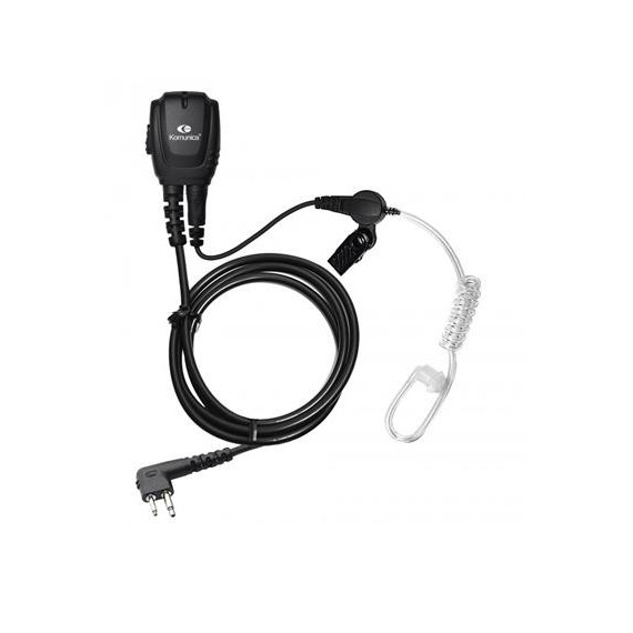 KOMUNICA Micro Auricular para Motorola PWR-2303-TUB Cable Rizado 2 Pines Tubular Transparente