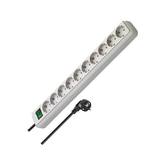 BRENNENSTUHL Regleta 10 Tomas Blanco con Interruptor 3MTRS,230V 16AMP