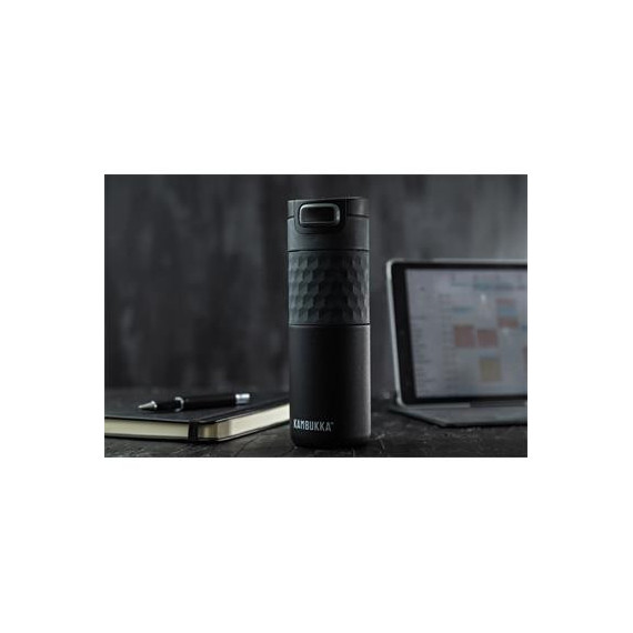 KAMBUKKA Termo Etna Grip 500ML+TAPA Negro Trompeta 9H CALIENTE/18H Frio con Bloqueo