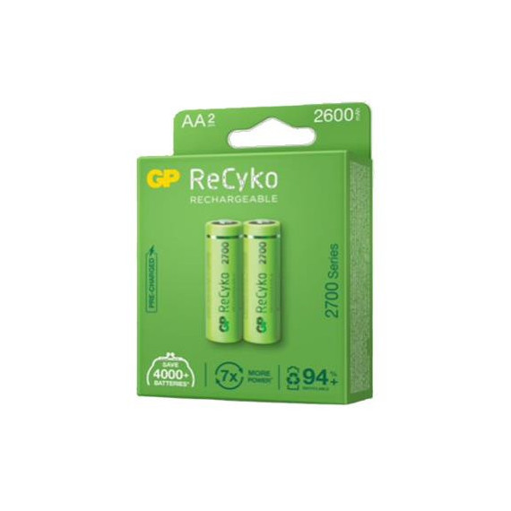 GP Pack de 2 Pilas Aa Recargables 2600MAH Recyko