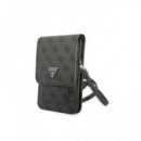 GUESS Bandolera para Movil con 4 Ranuras para Tarjetas Gris  con Logo Triangle GUWBP4TMGR