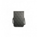 GUESS Bandolera para Movil con 4 Ranuras para Tarjetas Gris  con Logo Triangle GUWBP4TMGR