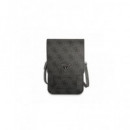 GUESS Bandolera para Movil con 4 Ranuras para Tarjetas Gris  con Logo Triangle GUWBP4TMGR