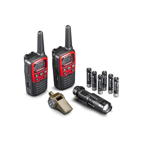 Kit de emergência MIDLAND E+ready EK30 com 2 pilhas recarregáveis Walkies XT30/6 Aa/lanterna/apito com B