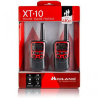 MIDLAND Pareja Wakies PMR446 XT10 4KM/16 Canales Negro/rojo