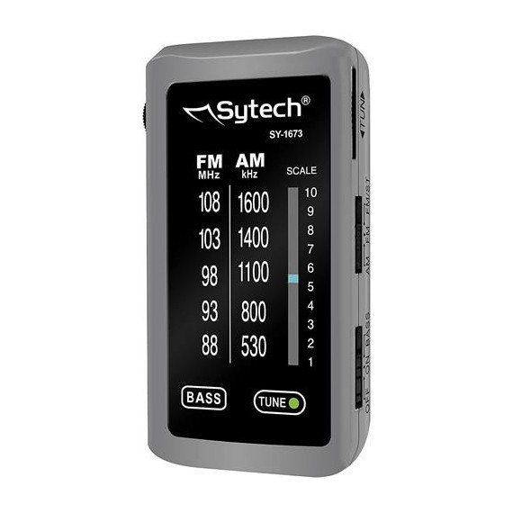 SYTECH Radio Portatil de Bolsillo Am/fm Plata SY1673