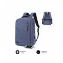 SUBBLIM Mochila para Portatil 15.6" City Backpack Azul con Conector USB para Cargar