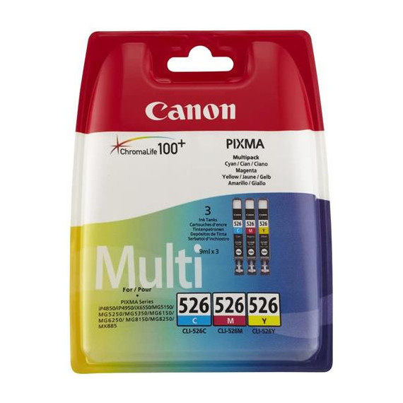 CANON Pixma Pack de 3 Tintas 526 Cyan,magenta,amarilla