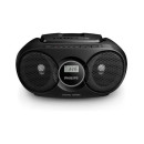 PHILIPS Reproductor Radio CD Portatil AZ215B Negro Aux In