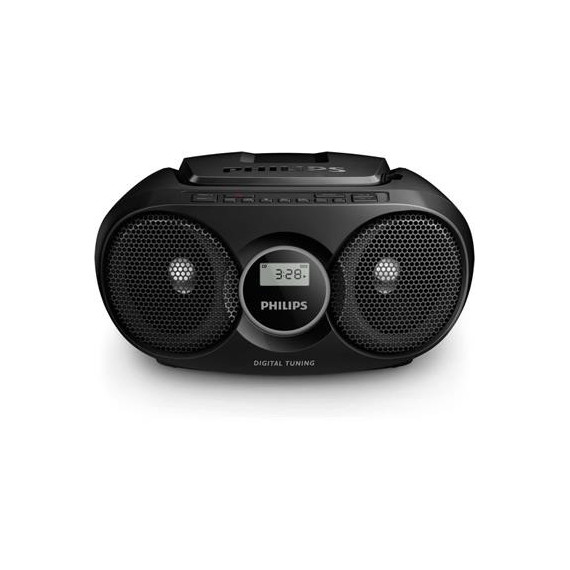 PHILIPS Reproductor Radio CD Portatil AZ215B Negro Aux In