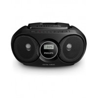 PHILIPS Reproductor Radio CD Portatil AZ215B Negro Aux In