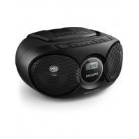 PHILIPS Reproductor Radio CD Portatil AZ215B Negro Aux In