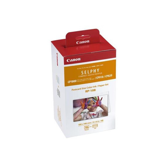 CANON Tinta RP-108 con  Papel 100X148MM para Impresora Selphy  CP1000