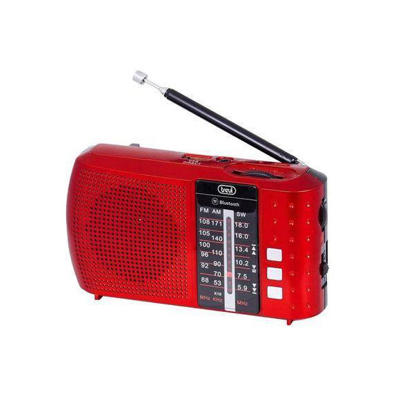 TREVI Radio Portatil Am/fm RA7F20 Roja Bluetooth, Usb, Micro Sd, Bateria Recargable