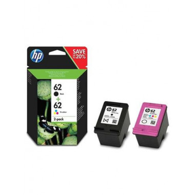 HP Pack de 2 Tintas 62 Negra + 62 Color