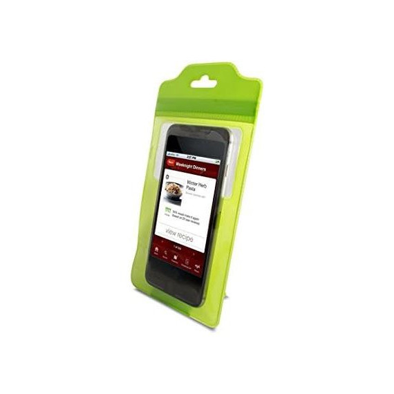 KSIX Funda Movil Universal 6" Verde Resistente Al Agua, con Sujecion Magnetica para Nevera