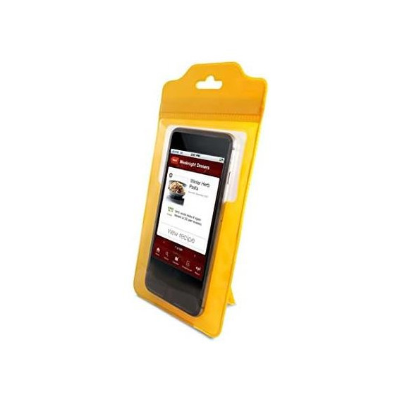 KSIX Funda Movil Universal 6" Amarilla Resistente Al Agua, con Sujecion Magnetica Par
