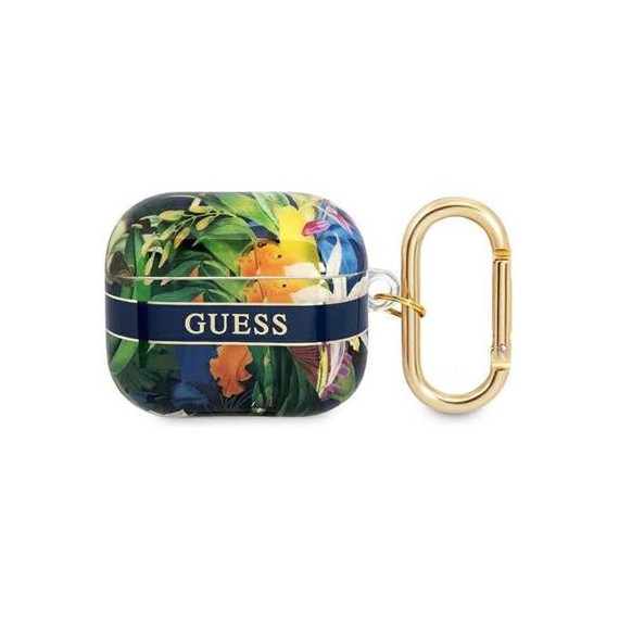 GUESS Funda Airpods 3 Flores Azul
