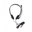 D4U Micro Auricular para Pc Conference Cable 1.3MTRS, Doble Clavija Jack 3.5MM Negro  LALO