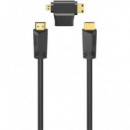 HAMA Kit 3 en 1 Cable Video HDMI M/m 1.5MTRS con Adaptador Mini Hdm/m a Hdmi/m Full HD 1080 205162