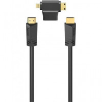 HAMA Kit 3 en 1 Cable Video HDMI M/m 1.5MTRS con Adaptador Mini Hdm/m a Hdmi/m Full HD 1080 205162