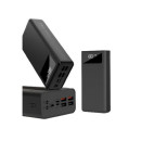 Xo Bateria Externa 30000MAH, 4XUSB,1XTIPO C, 1XMICRO USB,1XLIGHTNING,LINTERNA Led  Negro XO-PR123  LALO