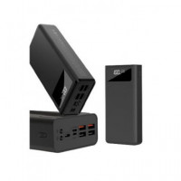 Xo Bateria Externa 30000MAH, 4XUSB,1XTIPO C, 1XMICRO USB,1XLIGHTNING,LINTERNA Led  Negro XO-PR123  LALO