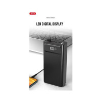 Xo Bateria Externa 30000MAH, 4XUSB,1XTIPO C, 1XMICRO USB,1XLIGHTNING,LINTERNA Led  Negro XO-PR123  LALO