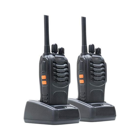 Pni R40 Pro Pack de 2 Walkies Pmr 16 Canales con Microauriculares, Cargador de Base, 10KM.  PK
