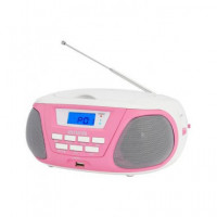 AIWA Radio CD Portatil BLUETOOTH Boombox BBTU-300PK Rosa USB,MP3,AUX In