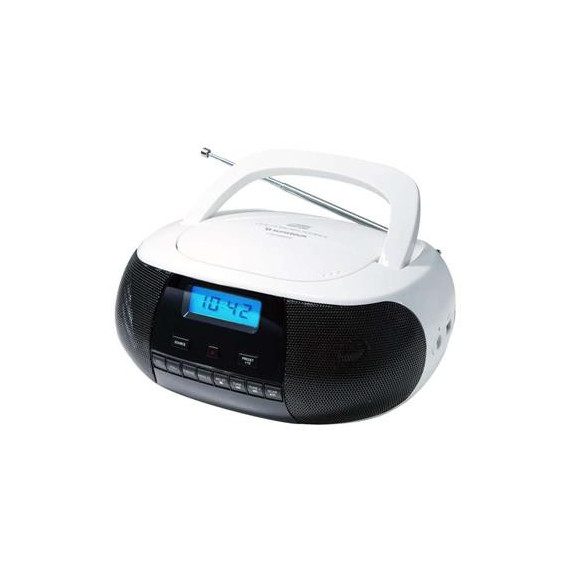 SUNSTECH Radio CD Portatil CRUSM400 Usb, Aux In, MP3 Blanco