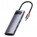 BASEUS Hub 5 en 1 USB Tipo C/m a 3XUSB 3.0/HDMI/USB-C Pd CAHUB-CX0G