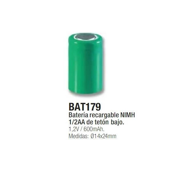 NIMO BAT179 Bateria 1.2V 400 Mah 1/2AA Ni-cd