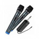 ANDOWL Pack 2 Microfonos Inalambricos con Receptor Jack 6.3MM Q-MIC558