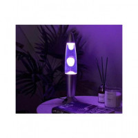 ITOTAL Lampara de Lava Led Multi Color XL2673 Base Plata Cera Blanca