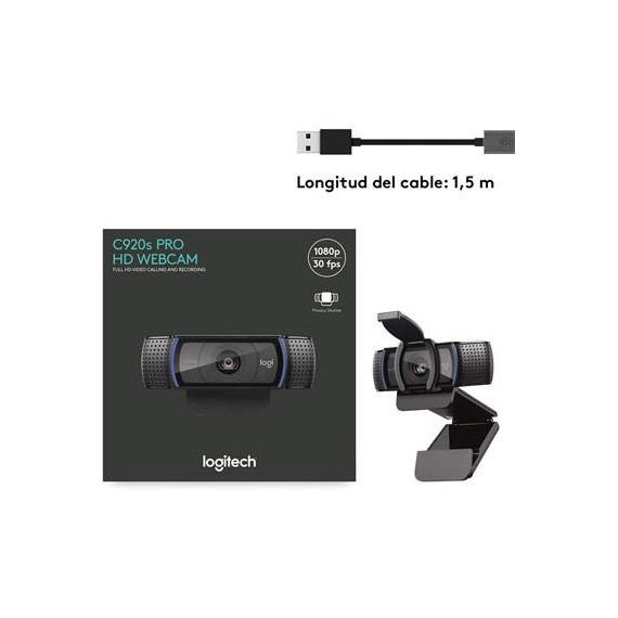 LOGITECH Webcam C920S Pro Full Hd, Autoenfoque,privacidad - Guanxe Atlantic Marketplace