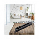 TM ELECTRON Regleta 6 Enchufes con Interruptor TMUAD206 Negro