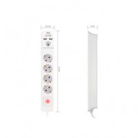 TM ELECTRON Regleta 4 Enchufes con 2XUSB Blanco y Interruptor TMUAD304 Blanco